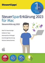Steuersoftware Test und Vergleich SteuerSparErklärung Mac 2023